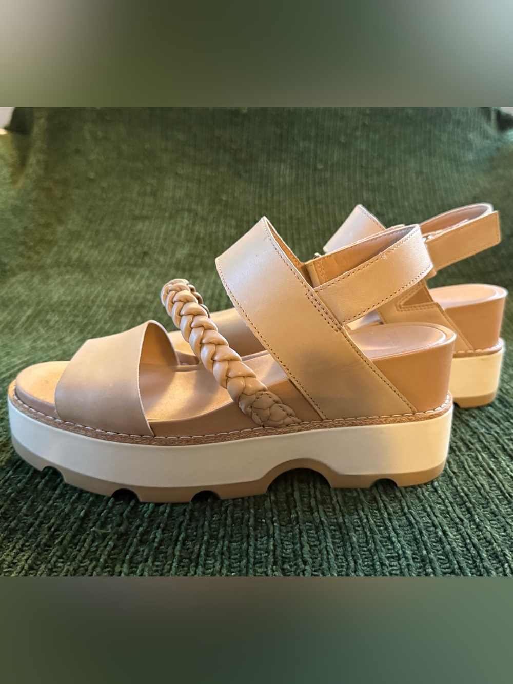 Sorel Beige Braided-Strap Platform Sandals - Picture 3 of 5